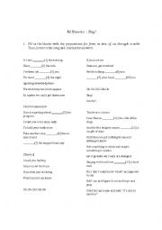 Prepositions - Song: Sing - Ed Sheeren 