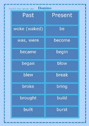 Irregular verbs domino