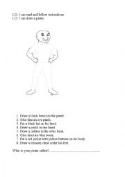 English Worksheet: Draw a pirate