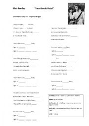 English Worksheet: Heartbreak Hotel