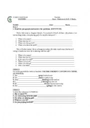 English Worksheet: REVIEWING CONTENT