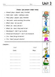 English Worksheet: present simple tens