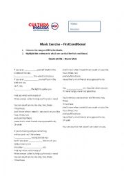 English Worksheet: Music Exercise - First Conditional