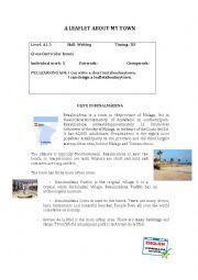 English Worksheet: A leaflet about my town