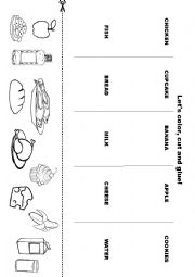 English Worksheet: Food Vocabulary for kids