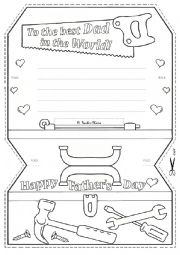 English Worksheet: Fathers  Day  Card