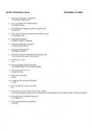 English Worksheet: mexican history questionary