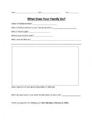 English Worksheet: Interview a Family Member