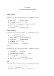 English Worksheet: Past Simple and Present Perfect Simple 