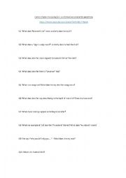 Jennifer Aniston Interview - questions worksheet 