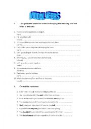 English Worksheet: Modal verbs