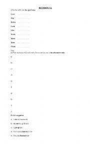 English Worksheet: Past Simple Regular verbs revision