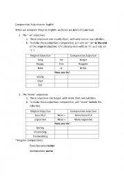 English Worksheet: Comparative adjectives: introduction