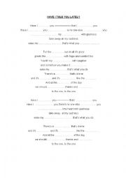 English Worksheet: song A groovy kind of love