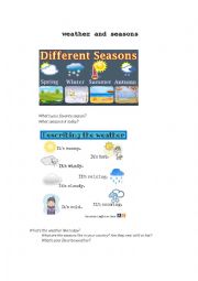 English Worksheet: Weather and Seasons 