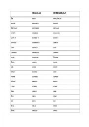 English Worksheet: regular x irregular past form