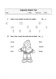 Diagnostic English Test  For Little Children