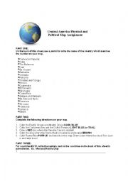English Worksheet: Map Assignment