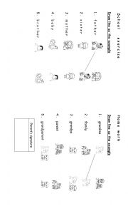 English Worksheet: Family