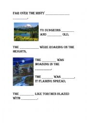 English Worksheet: Misty Mountains Song