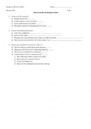 English Worksheet: Marcel and the Shakespeare Letters