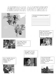 English Worksheet: American continent