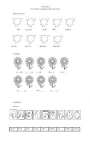 English Worksheet: Colours and numbers