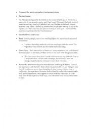 English Worksheet: Outline of a Review