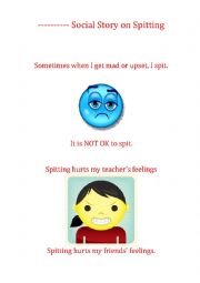 English Worksheet: Social Story, spitting