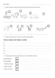 English Worksheet: Animal Worksheet