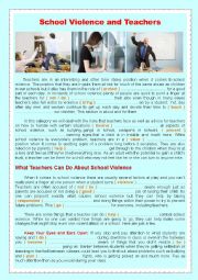 English Worksheet: School Violence and Teachers