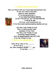 English Worksheet: Song Printable