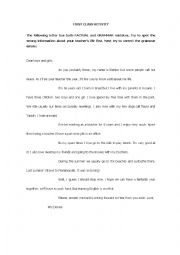English Worksheet: Introductory letter