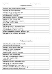 English Worksheet: Find Someone Who!