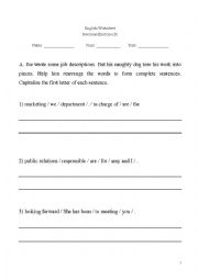 English Worksheet: jobs