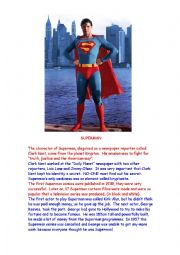 English Worksheet: Superhero (Superman) comprehension questions