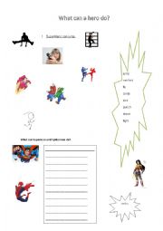 English Worksheet: Superhero Descriptions