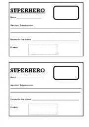 English Worksheet: Superhero description