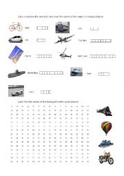 English Worksheet: Transports