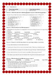 English Worksheet: certainty and uncertainty 