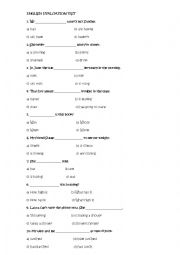 English Worksheet: ENGLISH EVALUATION TEST