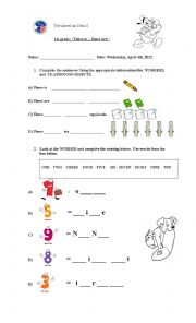 classroom objects and numbers