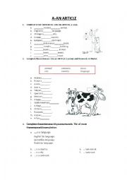 English Worksheet: Articles