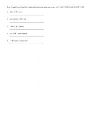 English Worksheet: Like and dislike