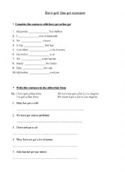 English Worksheet: Have got has got exercises