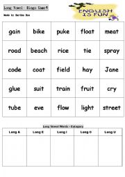 Long Vowel Rules and Game