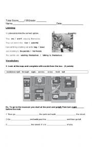 English Worksheet: Sixth grade elementary school first period English exam