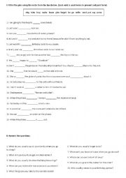 English Worksheet: irregular verbs II column
