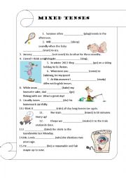 English Worksheet: Mixed tenses