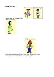 English Worksheet: Clothes they are wearing today